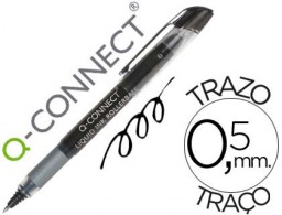 Bolígrafo roller Q-Connect tinta negra 0,5 mm.